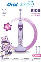 Oral White Professional Series 8000 Çocuklara Özel Şarjlı Diş Fırçası Mor
