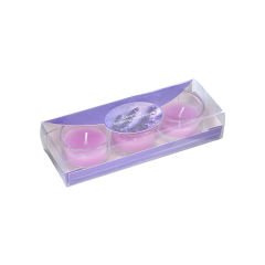 3'lü T-light Mum Cam Kase Lavanta