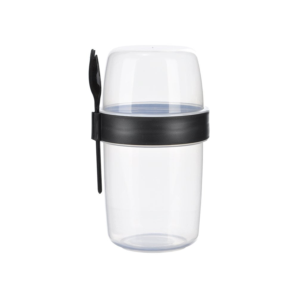 Kaşıklı Plastik Müsli ve Yoğurt Kabı - 900 ml