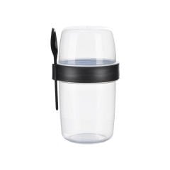 Kaşıklı Plastik Müsli ve Yoğurt Kabı - 900 ml