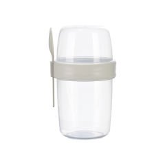 Kaşıklı Plastik Müsli ve Yoğurt Kabı - 900 ml