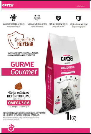 Catzo 1 Kg  Paket Kedi Maması Renkli Gurme