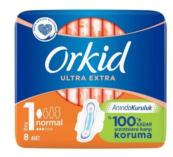 Orkid Ultra Extra Hijyenik Ped Normal Tekli Paket 8'li