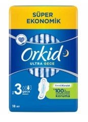 Orkid Ultra Gece Süper Ekonomik 18 Adet 3 Beden