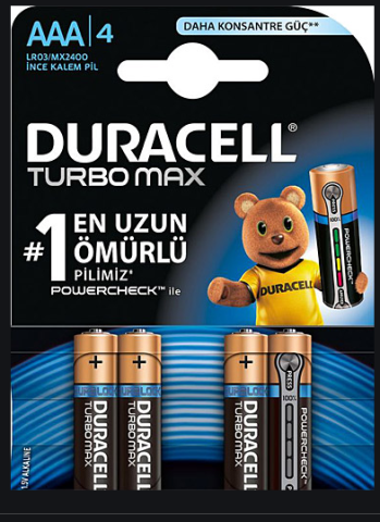 Duracell  İnce Pil Turbo Aaa 4lu.