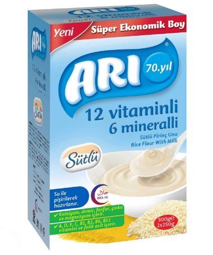 Arı 12 Vitaminli 6 Mineralli Sütlü Pirinç Unu 500 Gr