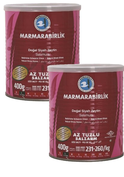 Marmarabirlik  Zeytin Hiper 400GR  Az Tuzlu