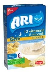 Arı Mama 12 Vitaminli 6 Mineralli 7 Tahıllı Gece Sütlü Pirinç Unu 250 Gr