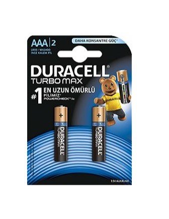 Duracell Turbo Max AAA İnce Kalem Pil 2'li