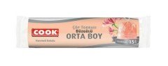 Cook Büzgülü Orta Boy Hanımeli Çöp Torbası 15'li
