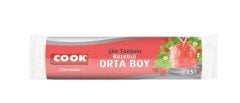 Cook Büzgülü Orta Boy Çilek Kokulu Çöp Torbası 15'li