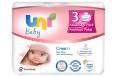 Uni Baby Cream 56 Yaprak 3'lü Paket Islak Mendil