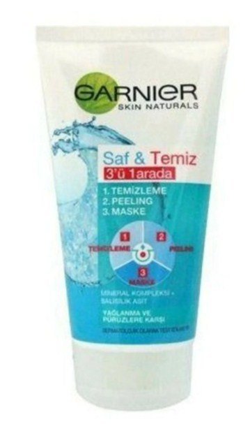 Garnier Saf & Temiz 3'ü 1 Arada Temizleme Peeling Maske 150 Ml