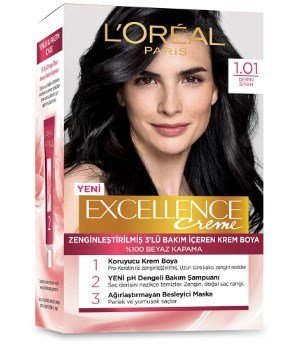 L'Oreal Excellence Creme 1.01 Derin Siyah