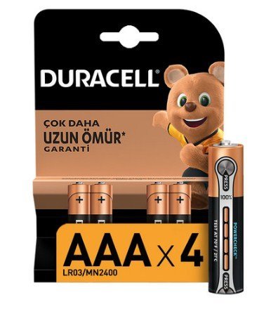 Duracell İnce Pil AAA 4'lü