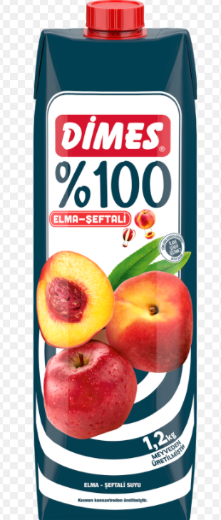 Dimes Meyve Suyu %100 Elma Şeftali 1lt