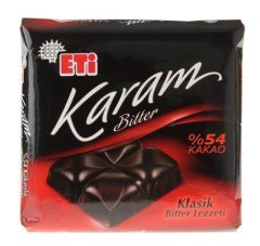 Eti Karam Bitter %54 Kakaolu Kare Çikolata 60 Gr