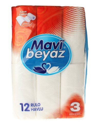 Mavibeyaz Havlu 12'li