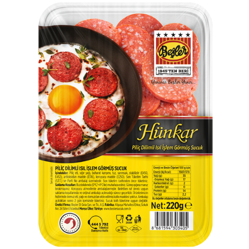 Beşler Hünkar Dilimli Sucuk 220 Gr