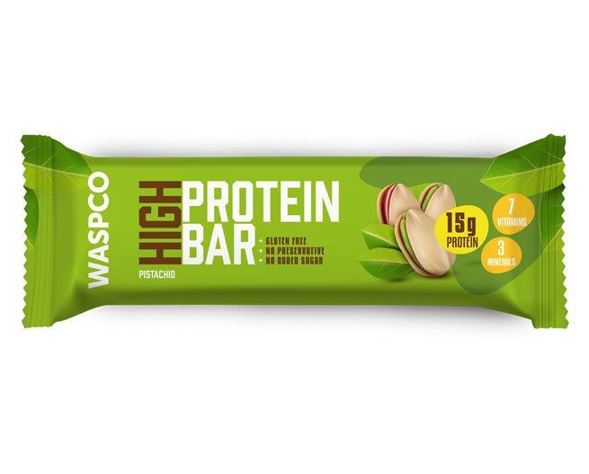 WaspCo Antep Fıstıklı Yüksek Protein Bar 50g