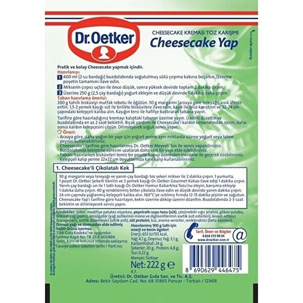 Dr. Oetker Cheesecake Yap 222g