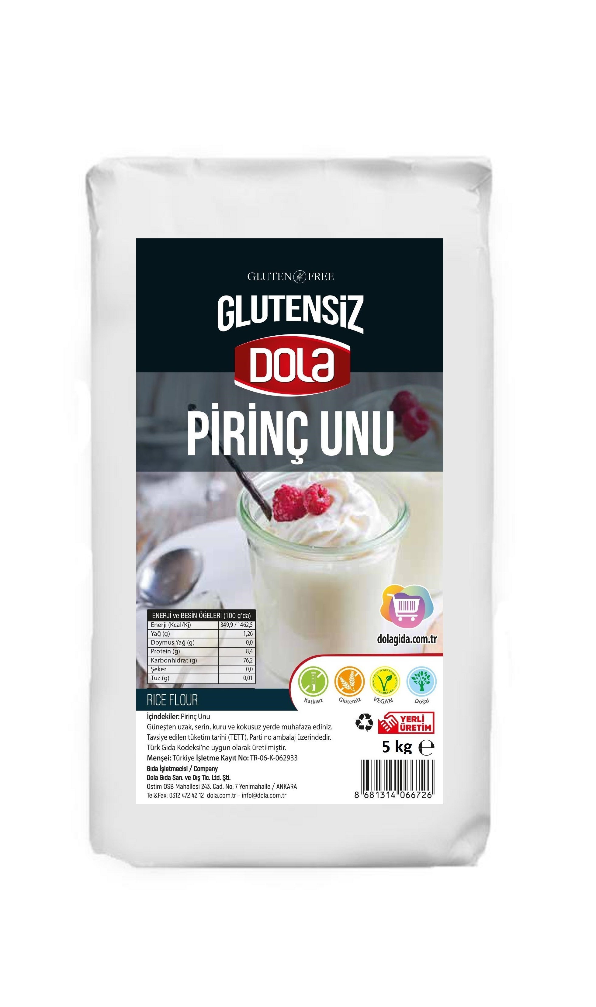 Dola Glutensiz Pirinç Unu 5 kg