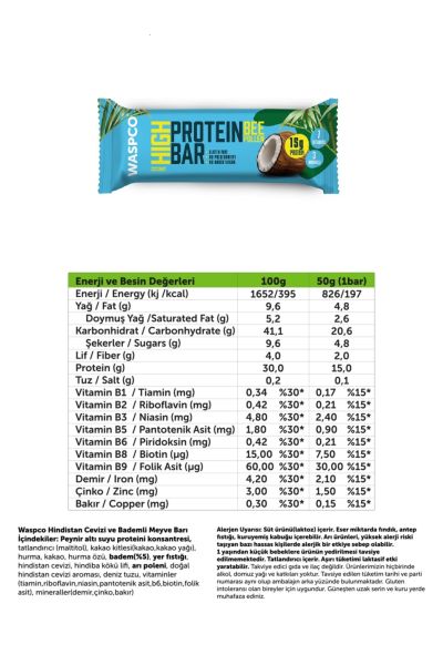 Waspco Protein Bar Karma Set 4 Çeşit 40g ve 50g 12 Adet