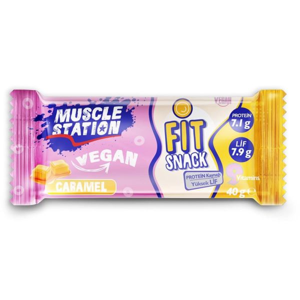 Muscle Station Fit Snack Vegan Caramel 24'lü Kutu
