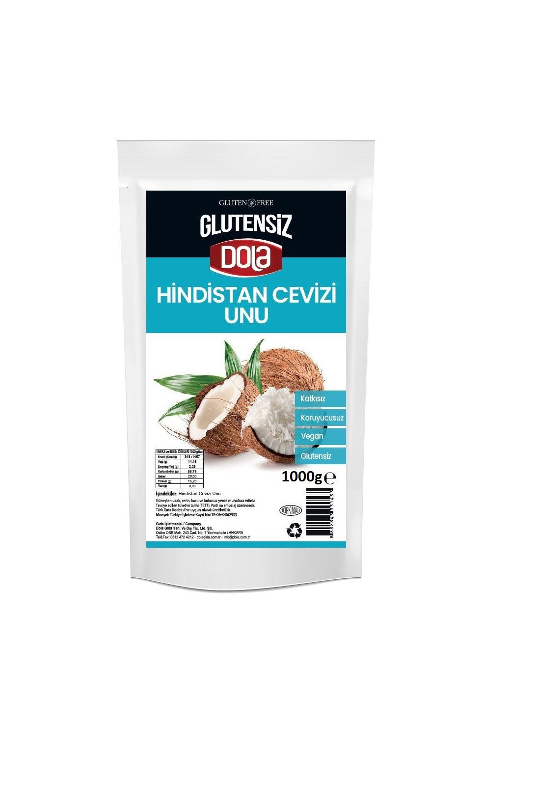 Dola Glutensiz Hindistan Cevizi Unu 1 kg