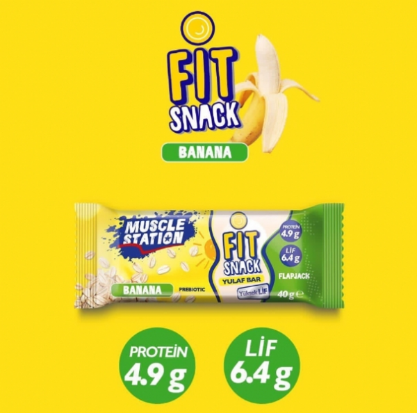 Muscle Station Fit Snack Yulaflı Banana Protein Bar 40 gr 3 Adet