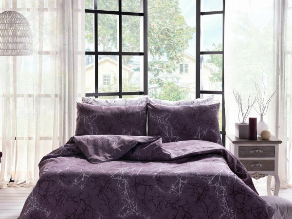 Doqu Home Polycotton Lavande Çift Kişilik Nevresim Takımı - Mor