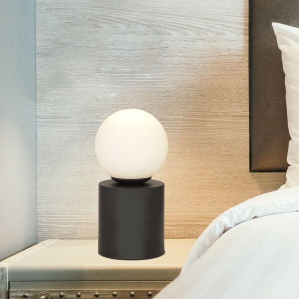 Kiram Siyah Gece Lambası Modern Tasarım Yatak Odası Retro Abajur