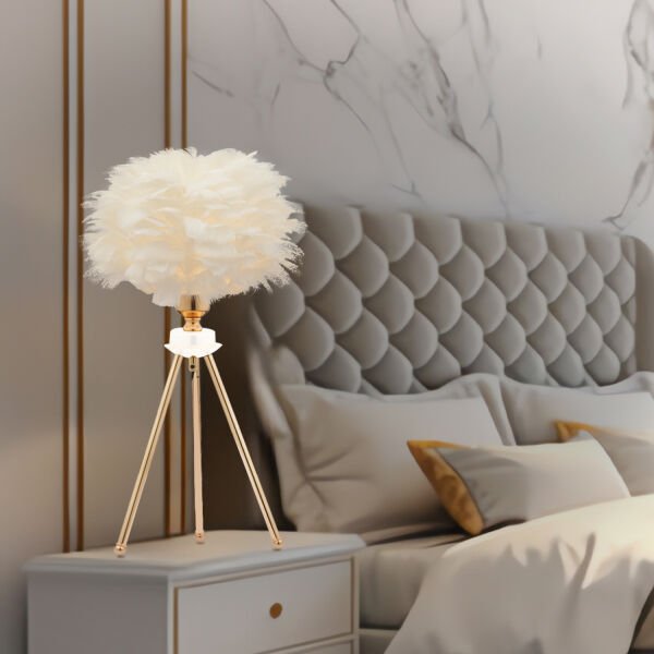 BELİNAY GOLD ABAJUR  Masa Lambası Modern Tasarım -Yatak Odası-Salon Abajur