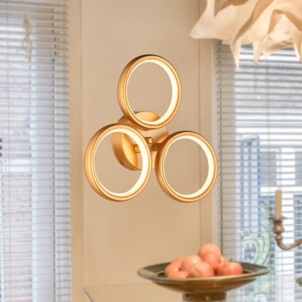 Celina 3lü Gold 30 Watt Modern Tasarım Banyo Koridor Ledli Salon Aplik