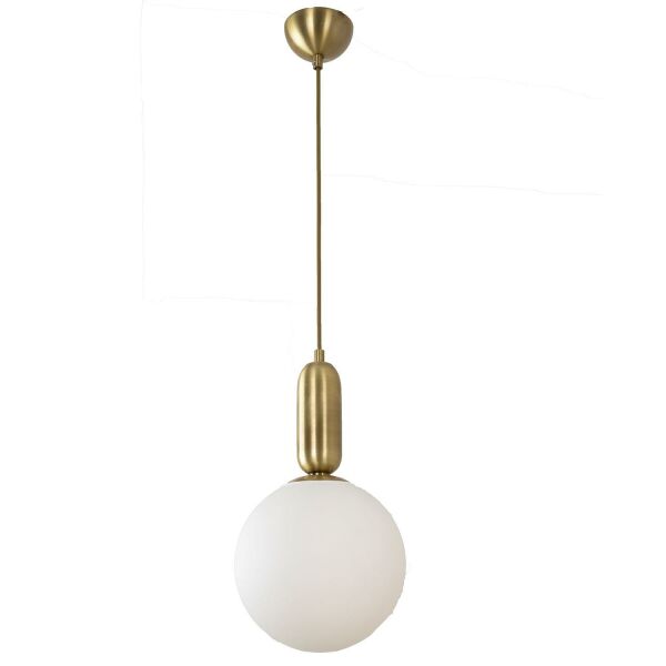 Arlo Tekli Eskitme Camlı Sarkıt -Led Ampul  Dahil Top Avize Modern Koridor Mutfak Salon Sarkıt Avize