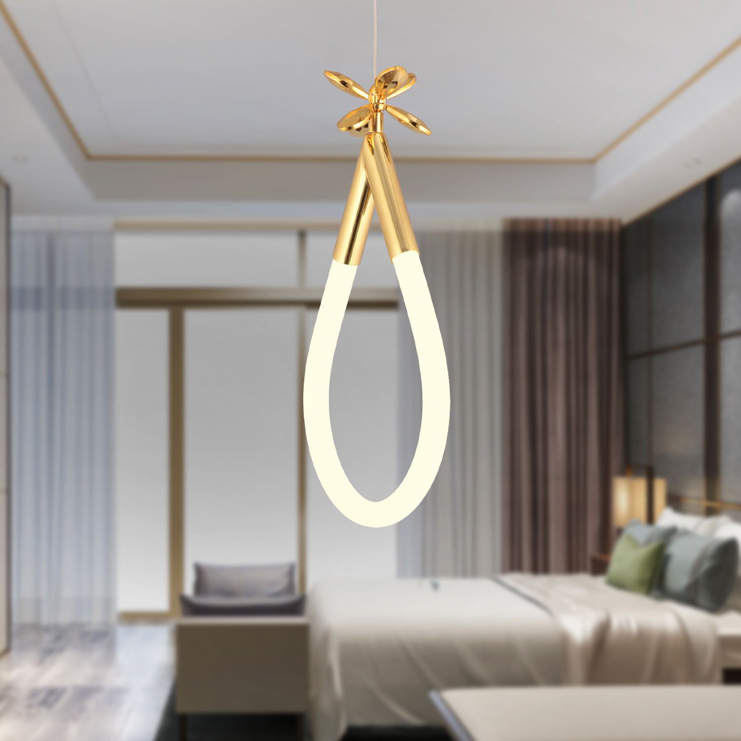 Vojens Tekli Gold Ledli 11 Watt Kelebek Detaylı Modern Koridor, Yatak Odası Salon Sarkıt Led Avize