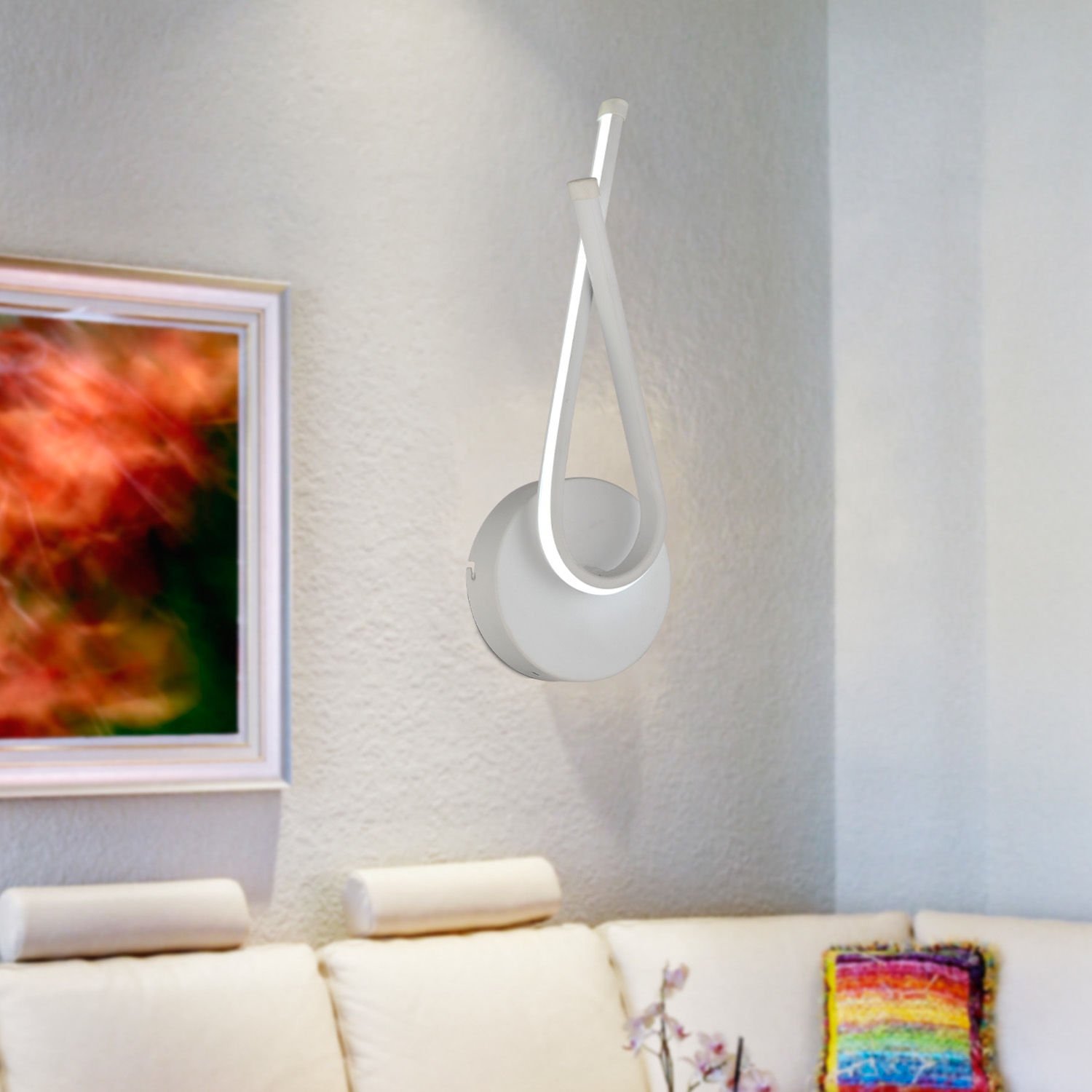 Pedra Beyaz 20 Watt Duvar Lambası Modern Tasarım Salon Led Aplik
