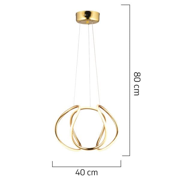 Pietra Gold Sarkıt 56 Watt Sarkıt 3 Renkli Ledli Modern Mutfak Banyo Led Salon Sarkıt Avize