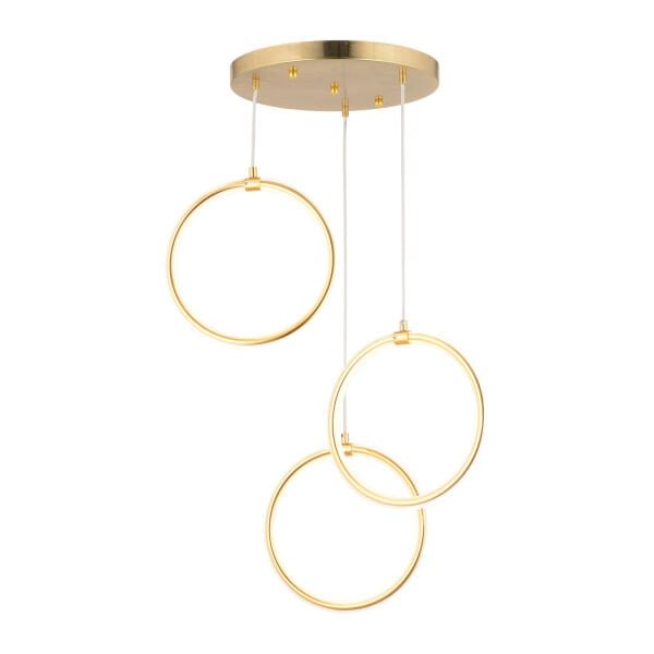 Ruscello 3lü Gold Sarkıt 102 Watt Sarkıt Ledli Modern Mutfak Banyo Led Salon Sarkıt Avize