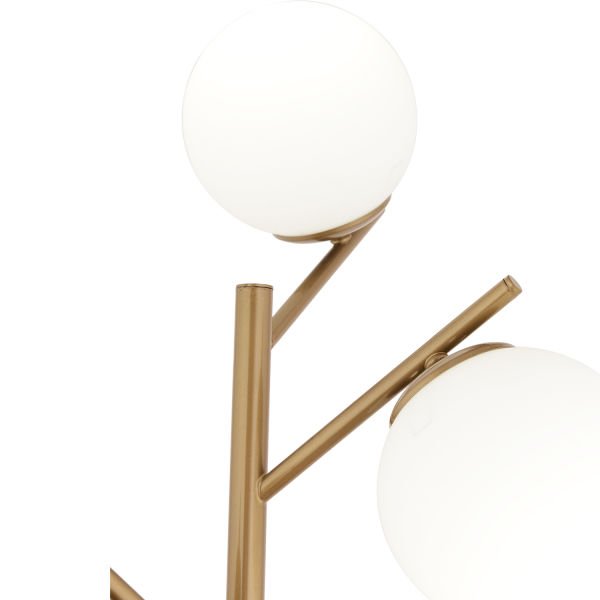 Renji 3Lü Eskitme Boyalı Beyaz Camlı Modern Tasarım Metal Lambader