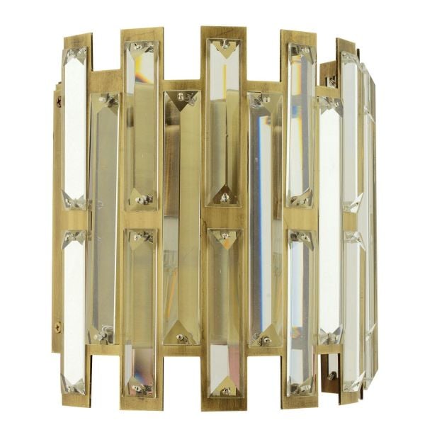 Gallıano Eskitme Boyalı Kristal Taşlı Duvar Lambası Yatak Odası-Yatak Başı-Salon için Aplik