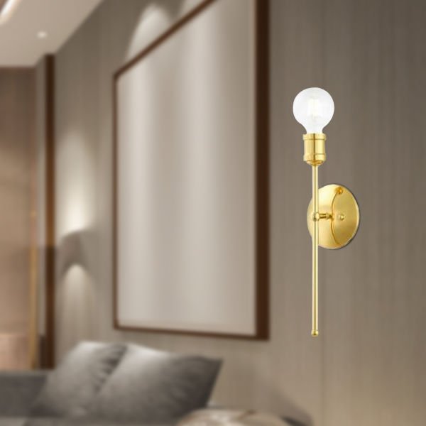 Colar Tekli Gold Duvar Lambası Yatak Odası-Yatak Başı-Banyo İçin Modern Aplik