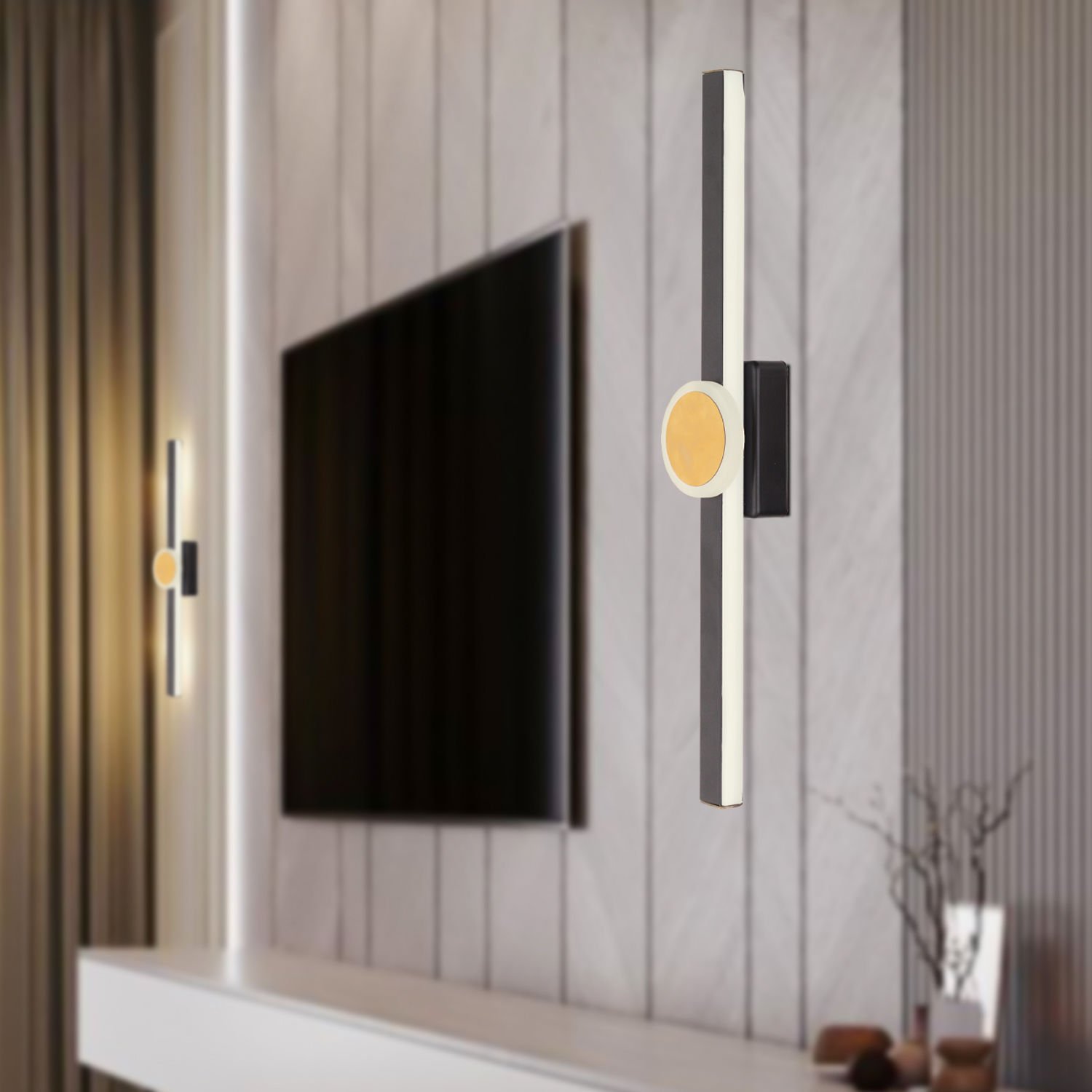 Disk Siyah Gold 26 Watt Modern Tasarım Banyo Koridor Ledli Salon Aplik