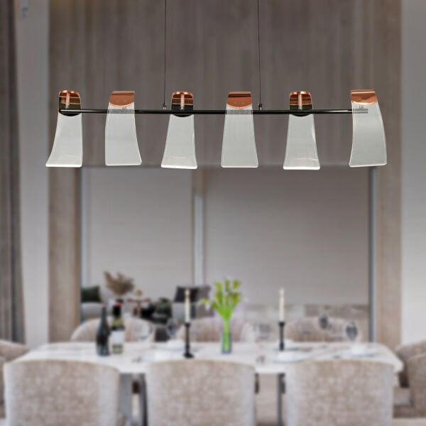 Karlos 6 lı Sıralı 7 watt Ledli Modern Tasarım Oturma Odası Salon Sarkıt Avize