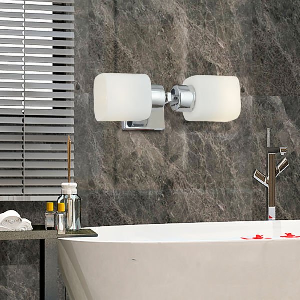 Armin 2li Krom Kaplama Duvar Lambası Ayna Üstü-Yanı Modern Banyo Aplik