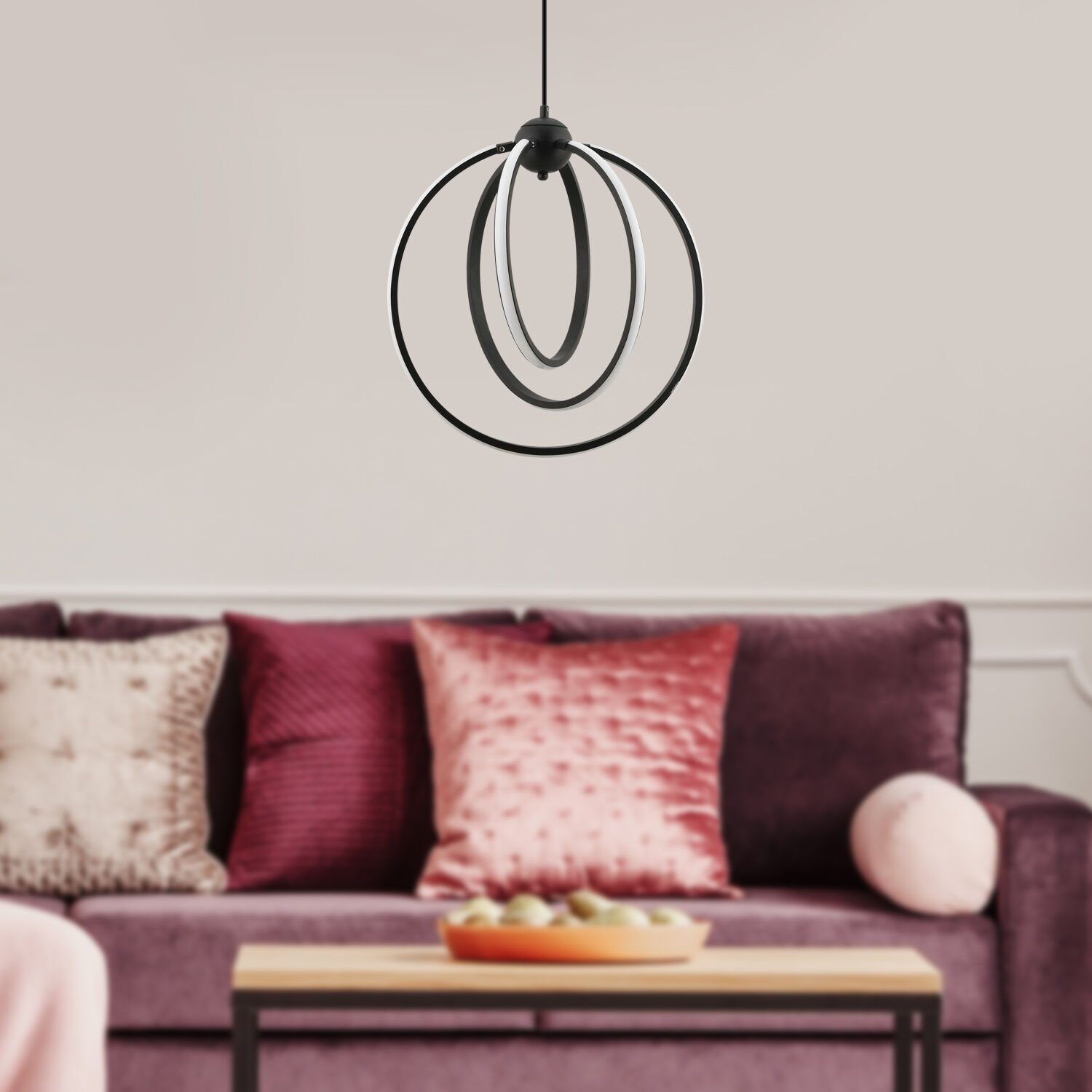 Coper Sarkıt 75 Watt Sarkıt 3 Renkli Ledli Modern Mutfak Banyo Led Salon Sarkıt Avize