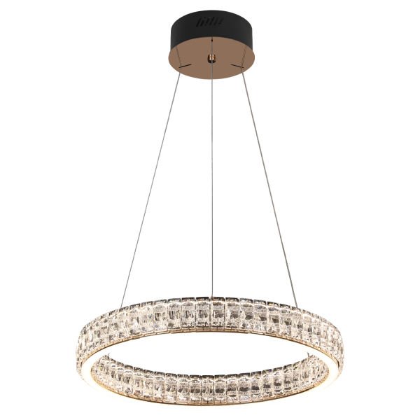 Ella Rose Gold Kaplamalı Yuvarlak 60 watt Led Sarkıt Salon 3 Renk Ledli Modern Tasarım Avize