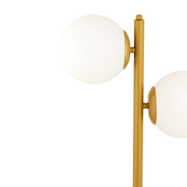 Siena 2Li Gold Boyalı Beyaz Camlı Masa Lambası Modern Tasarım -Yatak Odası-Salon Abajur