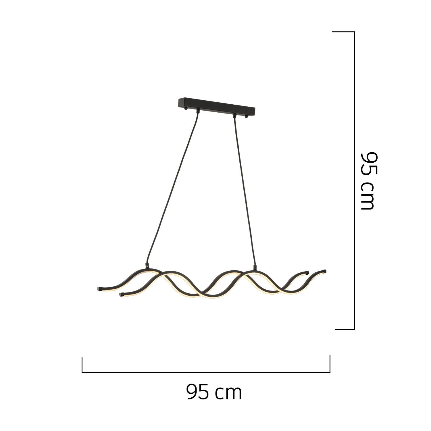 Barciella 2Li Siyah 48 Watt 3 Renkli Modern Mutfak Banyo Mutfak Led Salon Avize