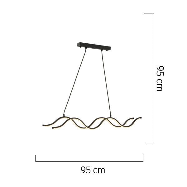 Barciella 2Li Siyah 48 Watt 3 Renkli Modern Mutfak Banyo Mutfak Led Salon Avize